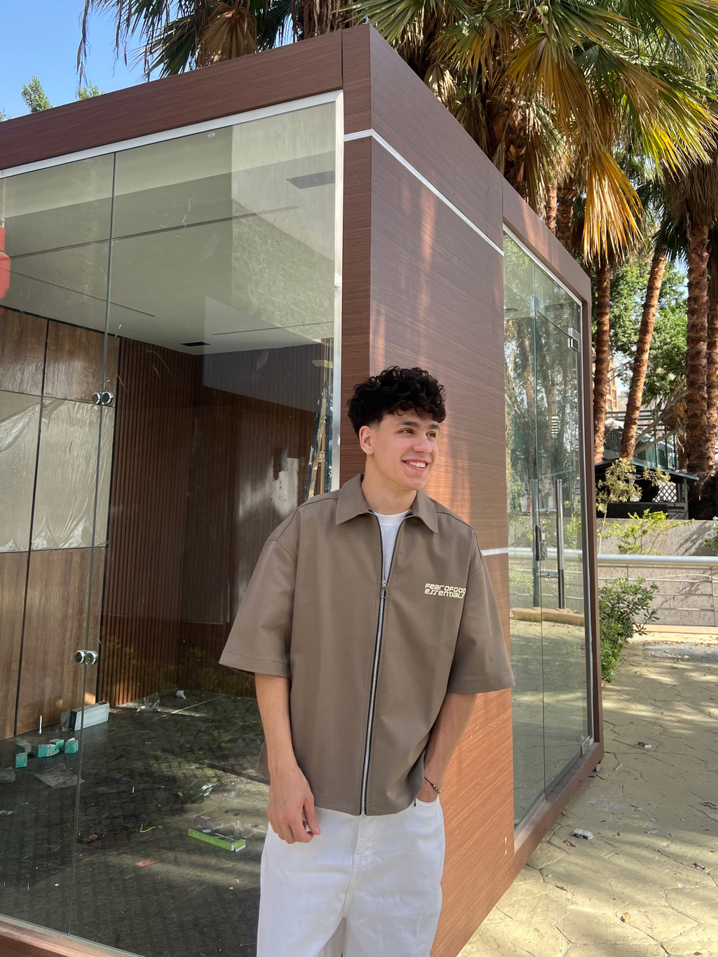 Zip-Up Boxy Fit Shirt