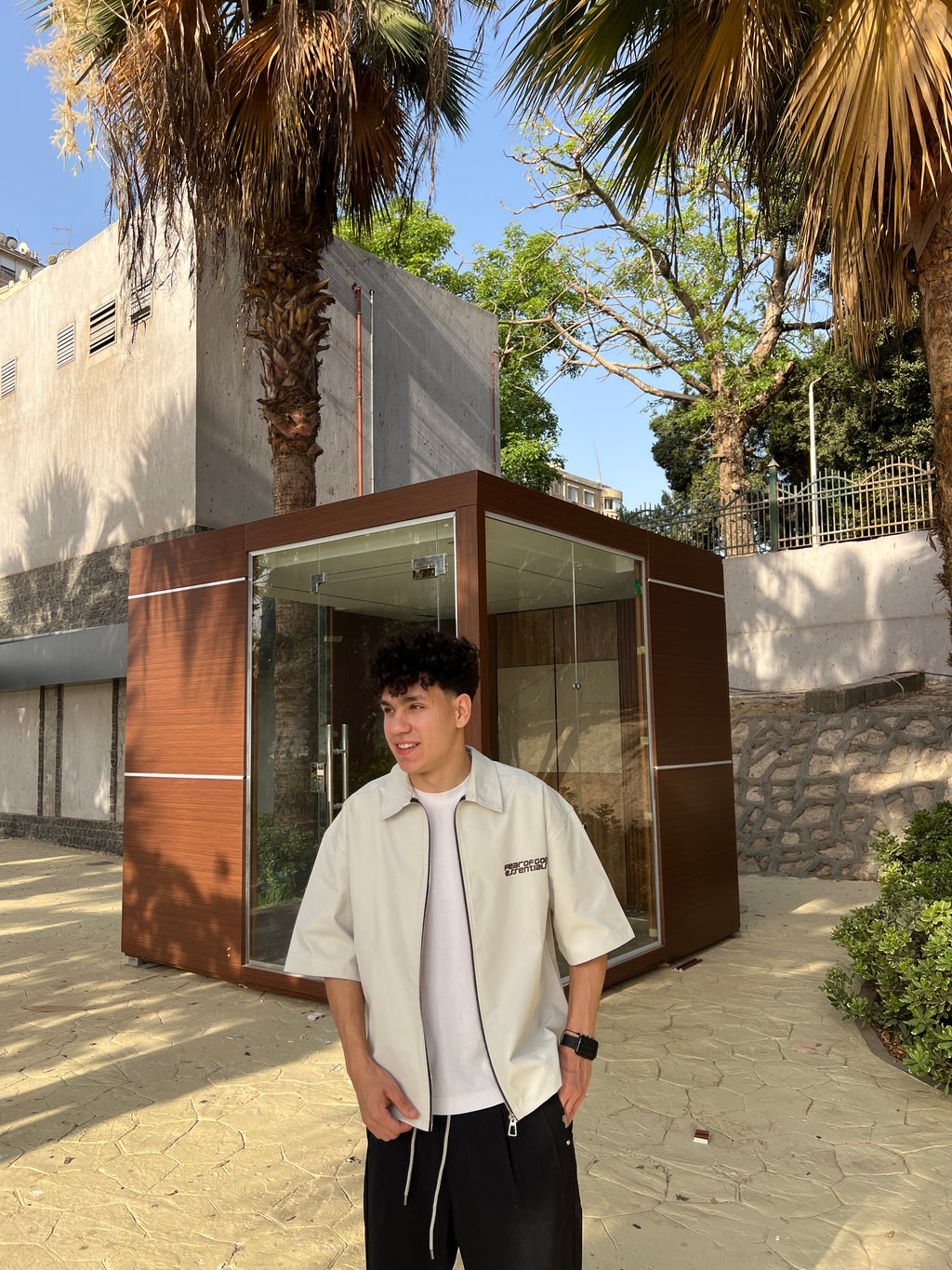 Zip-Up Boxy Fit Shirt