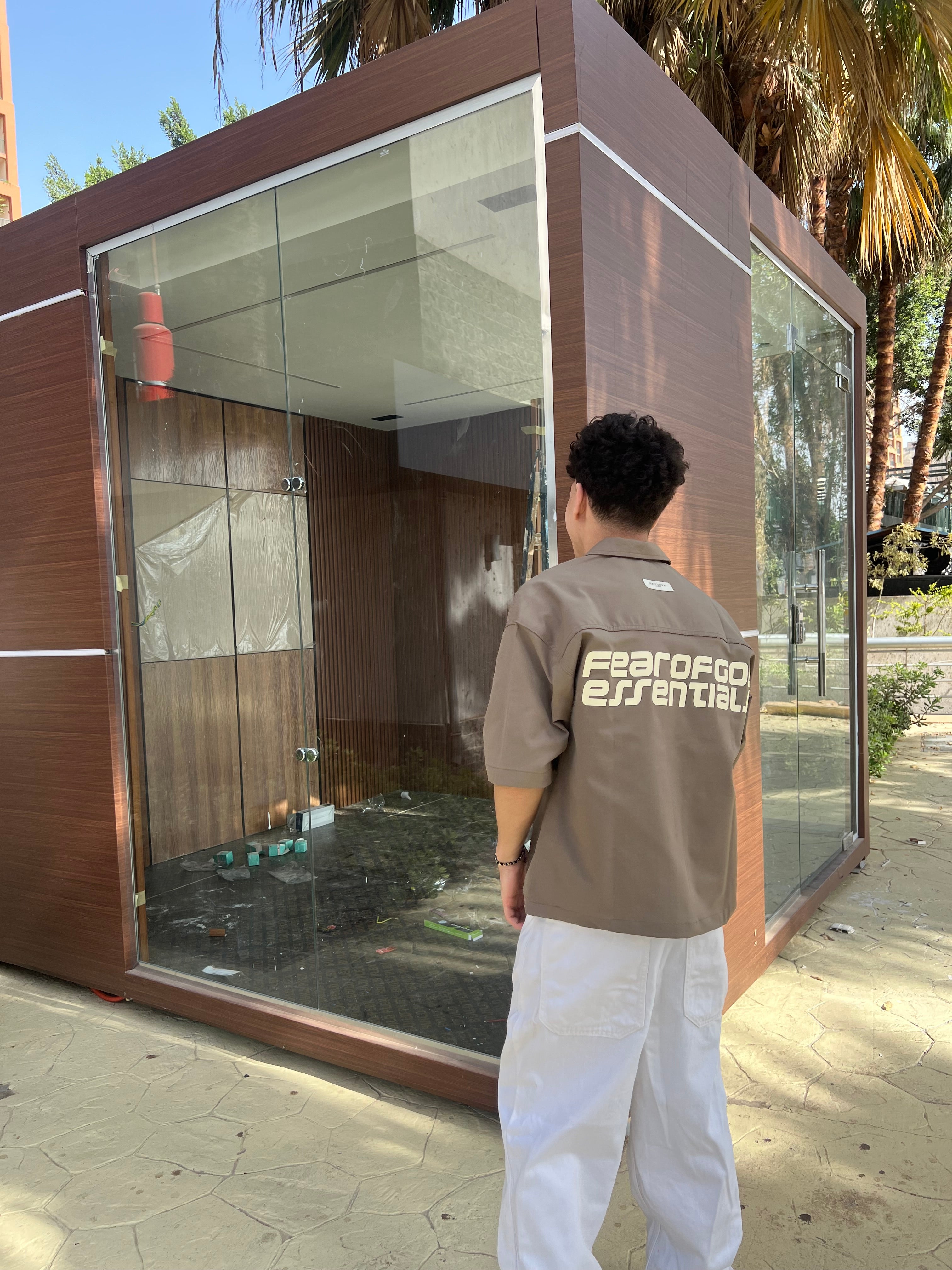 Zip-Up Boxy Fit Shirt