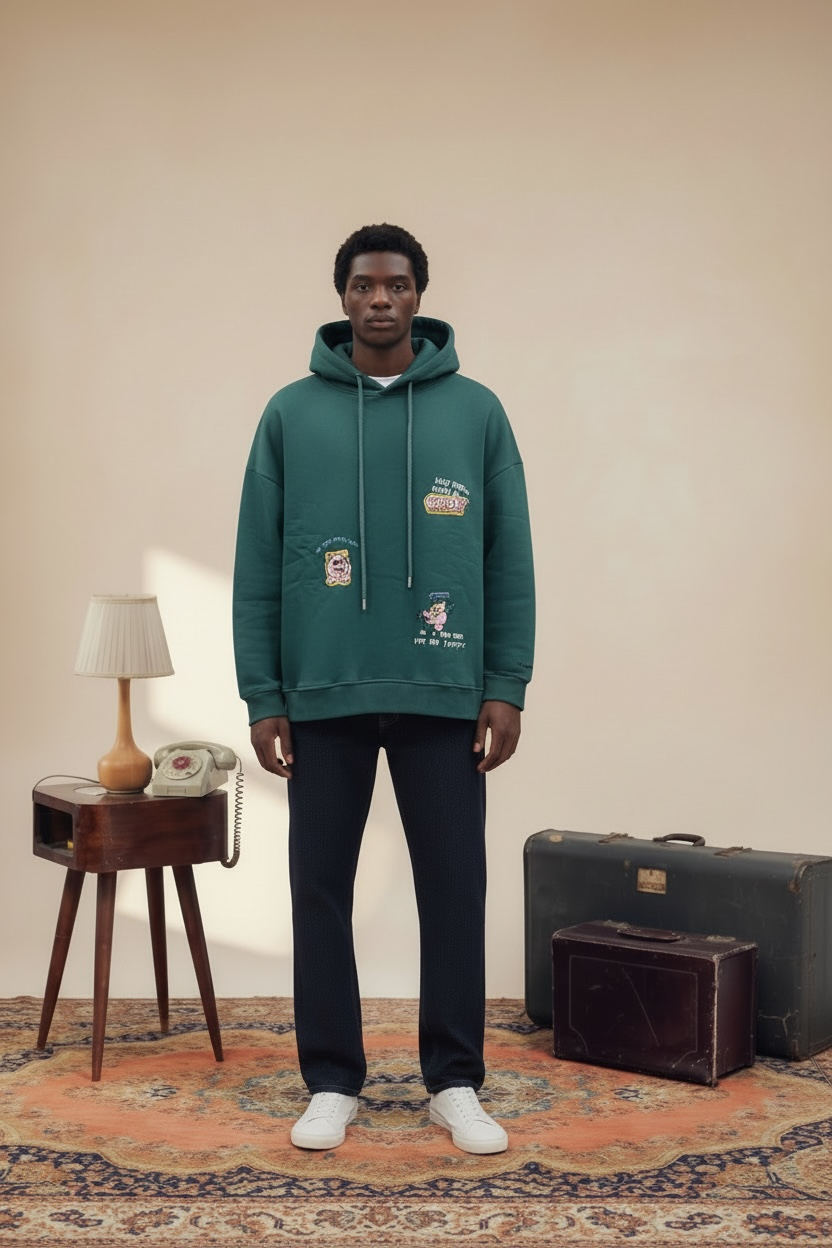 cevar printed Badge Hoodie